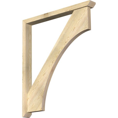 Ekena Millwork Westlake Slat Rough Sawn Bracket w/ Offset Brace, Douglas Fir, 4"W x 38"D x 44"H BKT0402X38X44WTL06RDF